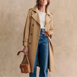Sézane Scott Tan Trench Coat